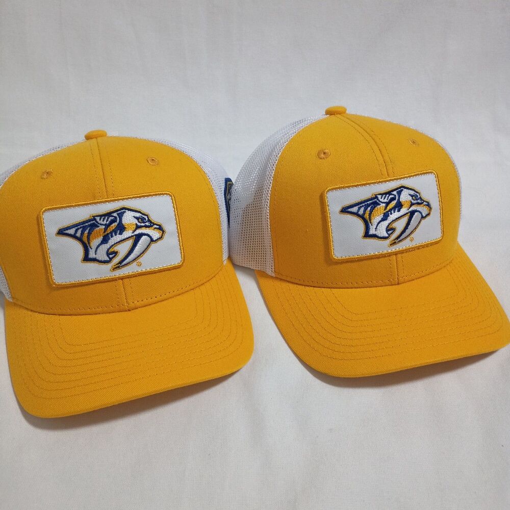 Nashville Predators NHL Mesh Trucker Snapback Hat Cap Patch Logo Set Of 2